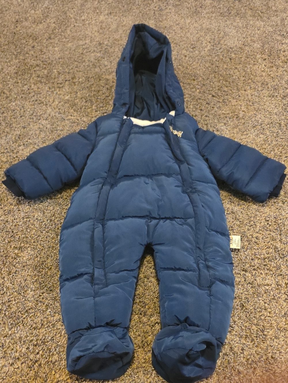 Murmurbear Baby Blue Hooded Puffer Snowsuit